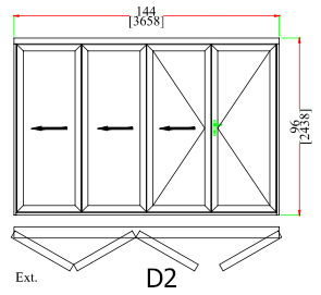 Folding Doors in Stock - D2