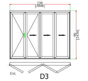 Folding Doors in Stock - D3
