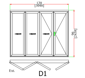 Folding Doors in Stock - D1